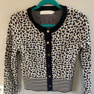 Leopard Print Cardigan Sweater